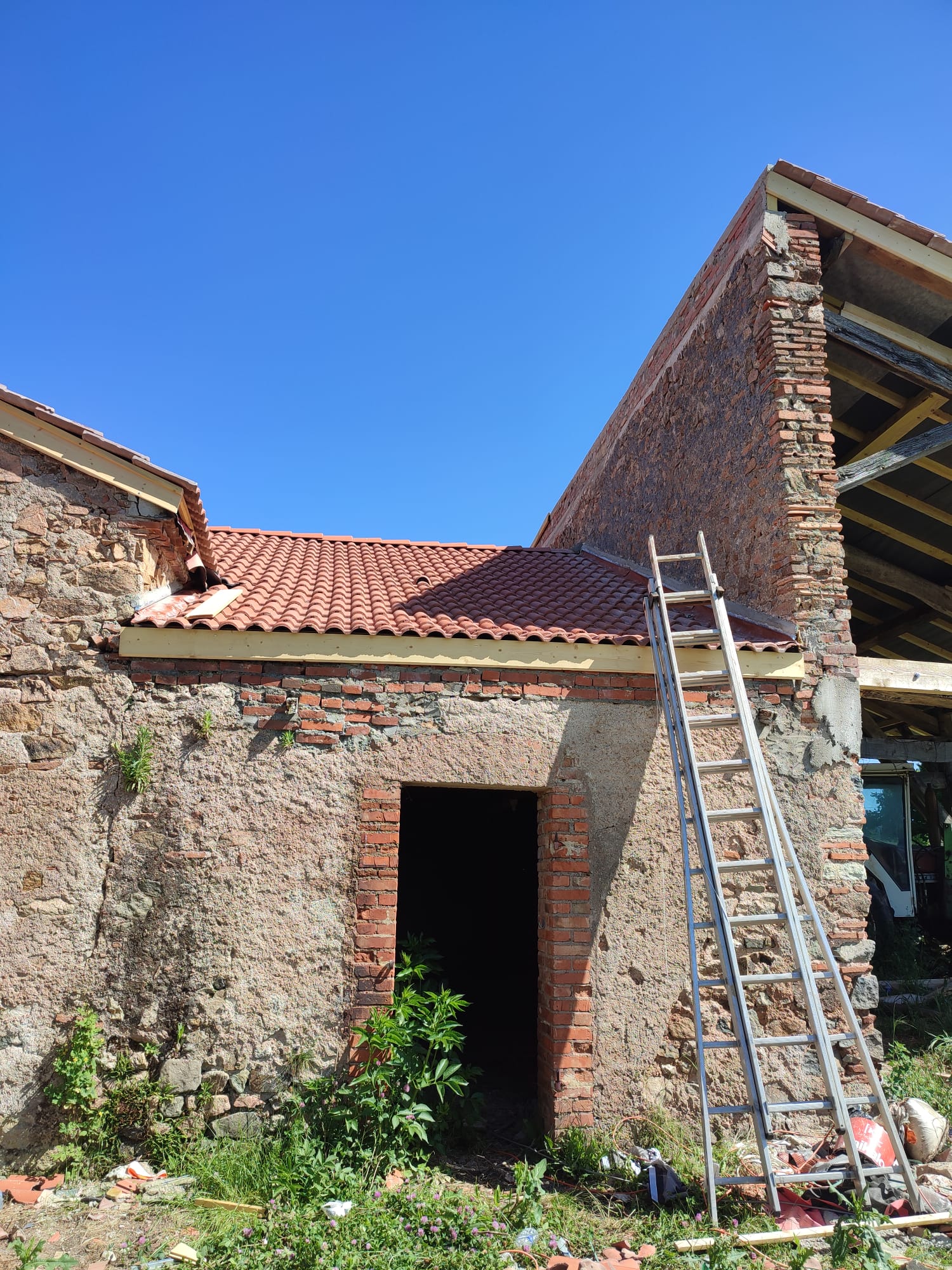 Chantier de charpente et toiture