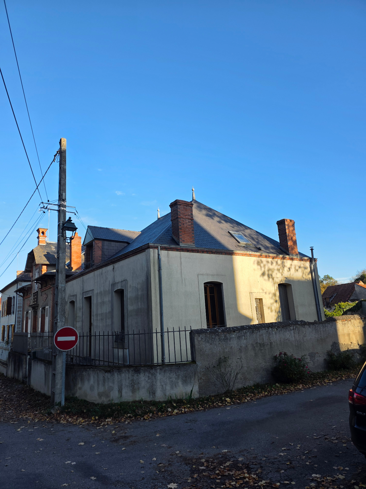 Chantier de toiture en ardoise